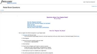 Knowledge Article: Retail Book Questions - Kaplan Customer Support!