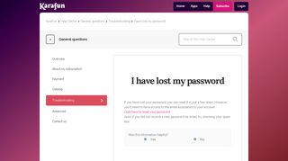 I have lost my password - KaraFun