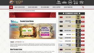 Karamba Casino Review | Info on Bonuses, Games, Software & More