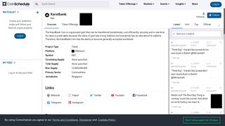 Karatbank (KBC) Details - Karatbank ICO (Token Sale) - Coinschedule