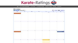 Calendar - Karate-Ratings.com