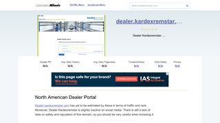 Dealer.kardexremstar.com website. North American Dealer Portal.