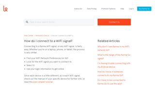 How do I connect to a WiFi signal? | Karma
