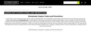 Karmaloop Coupon codes and Promotions - Karmaloop.com