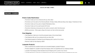 Promo Codes Restrictions - Karmaloop.com
