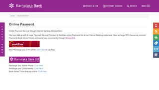 Online Payment | Karnataka Bank