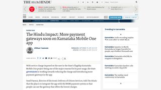 payment gateways soon on Karnataka Mobile One app - The Hindu
