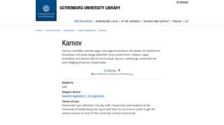 Karnov | Gothenburg University Library