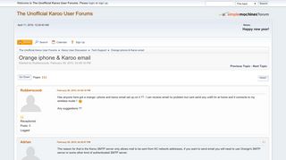 Orange iphone & Karoo email - The Unofficial Karoo User Forums