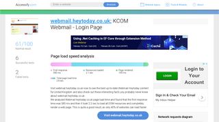 Access webmail.heytoday.co.uk. KCOM Webmail - Login Page