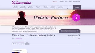 Website Partners and online psychics - Kasamba [LivePerson Experts]