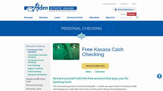 Free Kasasa Cash Checking Account | Alden State Bank | Alden, NY ...