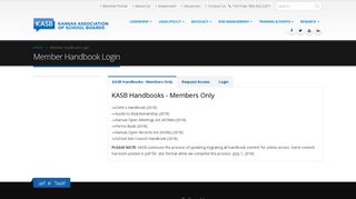 Member Handbook Login – Kansas Association of School Boards