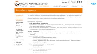 Kaukauna Area School District - Parent Portal Accounts