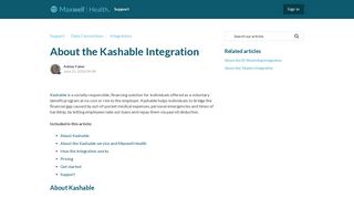 About the Kashable Integration – Support