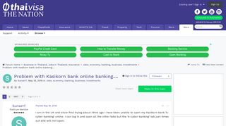 Problem with Kasikorn bank online banking.... - Jobs, economy ...