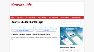 KASNEB Student Portal Login- For Existing Student with Accounts.