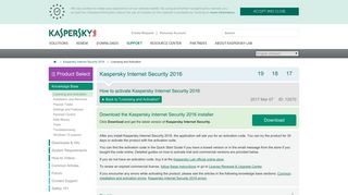 How to activate Kaspersky Internet Security 2016 - Kaspersky support