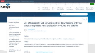 List of Kaspersky Lab servers used for downloading antivirus ...