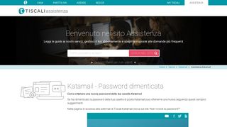 Katamail - Password dimenticata - Tiscali Assistenza