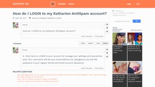 How do I LOGIN to my Katharion AntiSpam account? | Experts123