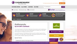 Kathmandu Coupons, Deals, Promo Codes & Cashback - Cashrewards