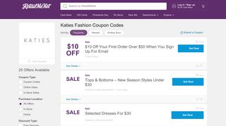 $10 Off Katies Fashion Coupon, Promo Codes - RetailMeNot