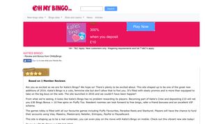 New Bingo Site Katies Bingo | £30 free play + 10 Free Spins