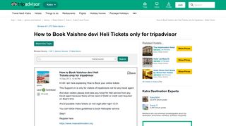 How to Book Vaishno devi Heli Tickets only for tripadvisor - Katra ...
