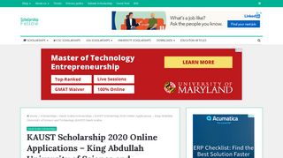 KAUST Scholarship Online Applications – King ... - ScholarshipFellow