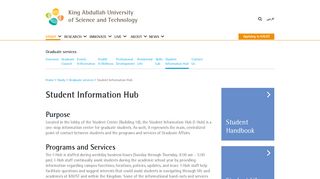 Student Information Hub | King Abdullah University - KAUST