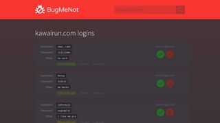 kawairun.com logins - BugMeNot