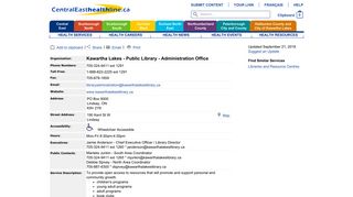 Kawartha Lakes - Public Library - Administration Office ...