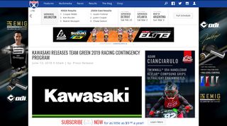 Kawasaki Releases Team Green 2019 Racing Contingency Program ...