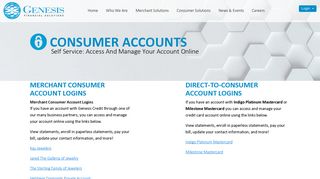 Consumer Account Login - Genesis Financial Solutions