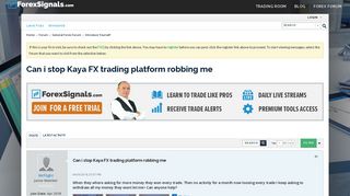 Can i stop Kaya FX trading platform robbing me - Forex Forum ...