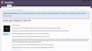 Include Login Credentials in Ticket URL | Kayako Community Forums
