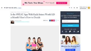 Is the SWEAT App With Kayla Itsines Worth $20 a Month? - Popsugar