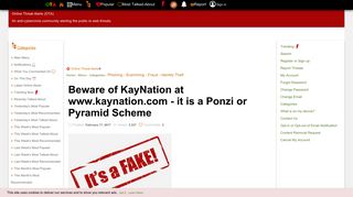 Beware of KayNation at www.kaynation.com - it is a Ponzi or Pyramid ...