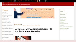 Beware of www.kazumedia.com - It is a Fraudulent Website