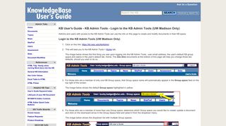 KB User's Guide - KB Admin Tools - Kb.wisc.edu…