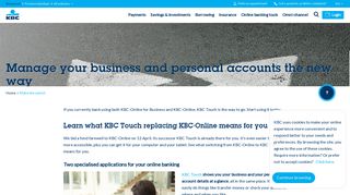 Manage your business and personal accounts - KBC Banking ...