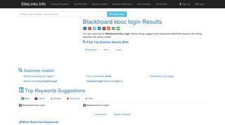 Blackboard kbcc login Results For Websites Listing - SiteLinks.Info