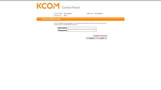 KCOM Control Panel Account Holder: Not Logged In Logged in as ...