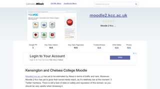 Moodle2.kcc.ac.uk website. Kensington and Chelsea College Moodle.