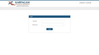 Karpagam Institute Of Technology - Online : Student Login