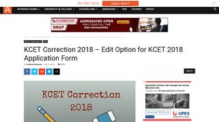 KCET Correction 2018 - Edit Option for KCET 2018 Application Form ...