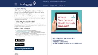 Patient Portal | Knox Community Hospital