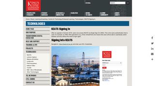 King's College London - KEATS Signing In