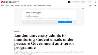 London university admits to monitoring student emails under pressure ...